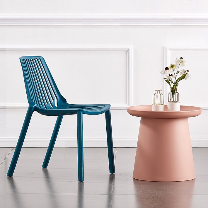 Modern Plastic Chair Slat Back Side Chair in Matte Finish for Home