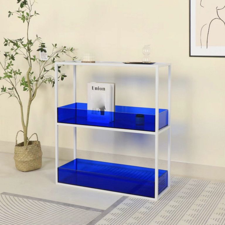 Contemporary Acrylic Bookcase Etagere Open Back Bookshelf with Shelves Clearhalo 'Bookcases' 'furn' 'furn_bookcases' 'Furniture' 'Office Furniture' 1200x1200_07f5f174-f730-4d15-b0b4-73860f382689