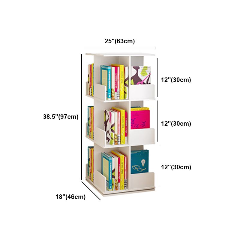 Contemporary Style Bookshelf Rotatable White Bookcase for Home and Office Clearhalo 'Bookcases' 'furn' 'furn_bookcases' 'Furniture' 'furniture_bookcases' 'Office Furniture' 1200x1200_07f63819-ae41-462c-969a-b54ae301668a