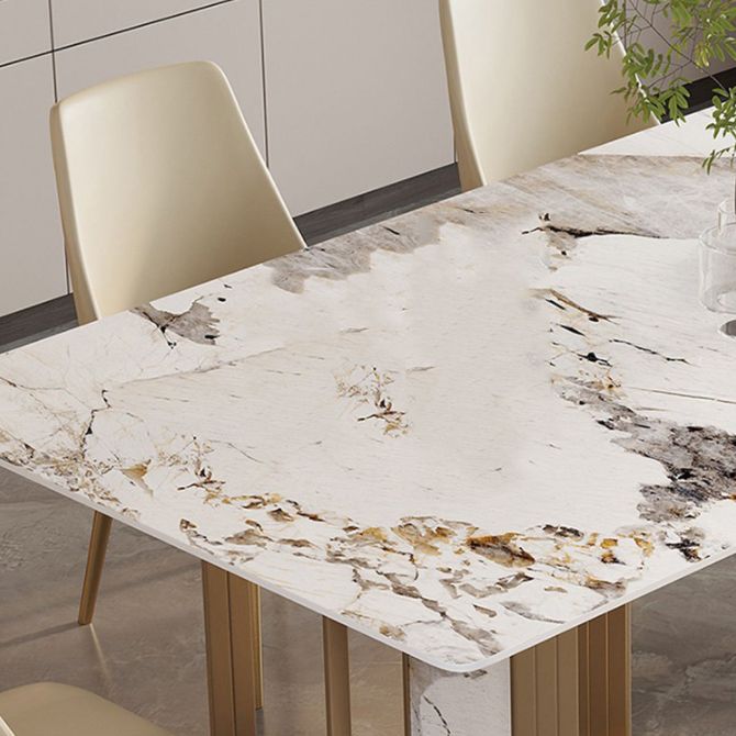 Glam -stijl rechthoekige tafel ingesteld 1/4/5/7 stukken dinerset voor keuken