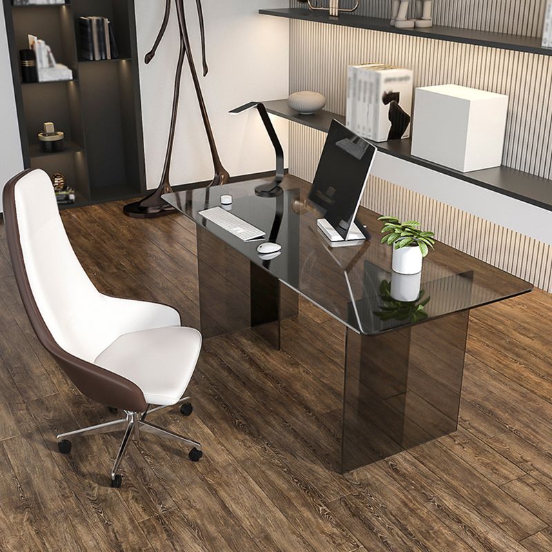 Acrylic Contemporary Rectangular Dining Table Clear Glass Table with Double Pedestal Base Clearhalo ' dining_table' 'Dining Tables & Seating' 'Dining Tables' 'furn' 'furn_dining_table' 'Furniture' 'furniture_dining_table' 'Kitchen & Dining Furniture' 'kitchen&dining_furn' 'kitchen' 'kitchen_dining_table' 1200x1200_07f78bb8-9655-48ac-b07b-7518f00ba03a