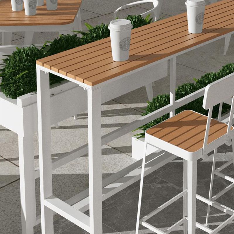 Banda da bar per bistrot di legno di rettangolo contemporaneo con base di cavalletto