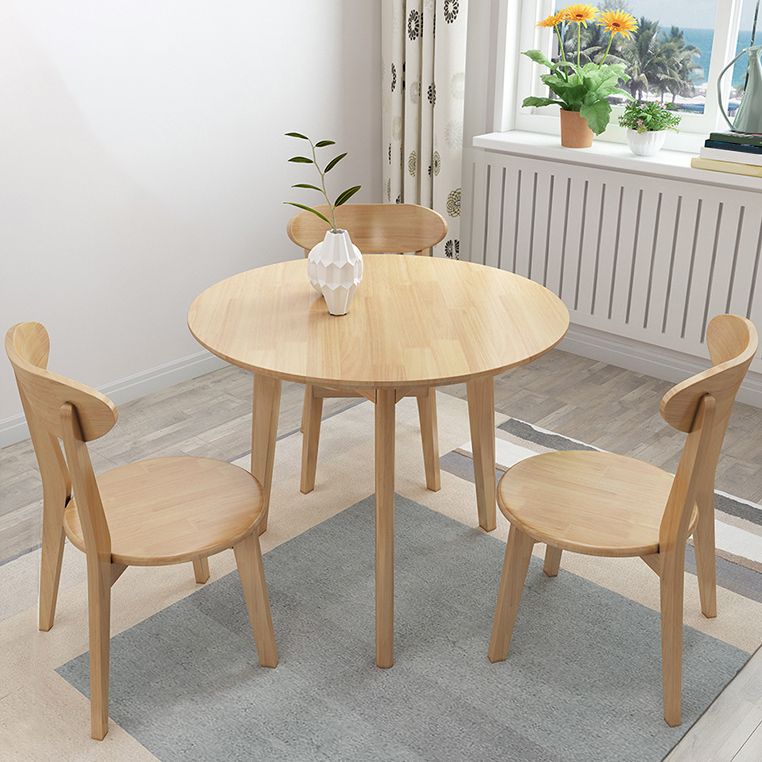 Modern Rubber Wood Dinette Set 1/2/4/5/7 Pieces Round Beige Dining Table Set Clearhalo 'Dining Room Sets' 'Dining Tables & Seating' 'dining_room_set' 'furn' 'furn_dining_room_set' 'Furniture' 'furniture_dining_room_set' 'Kitchen & Dining Furniture' 1200x1200_07f89cf6-fa12-41e7-929a-d17d7f0ec456