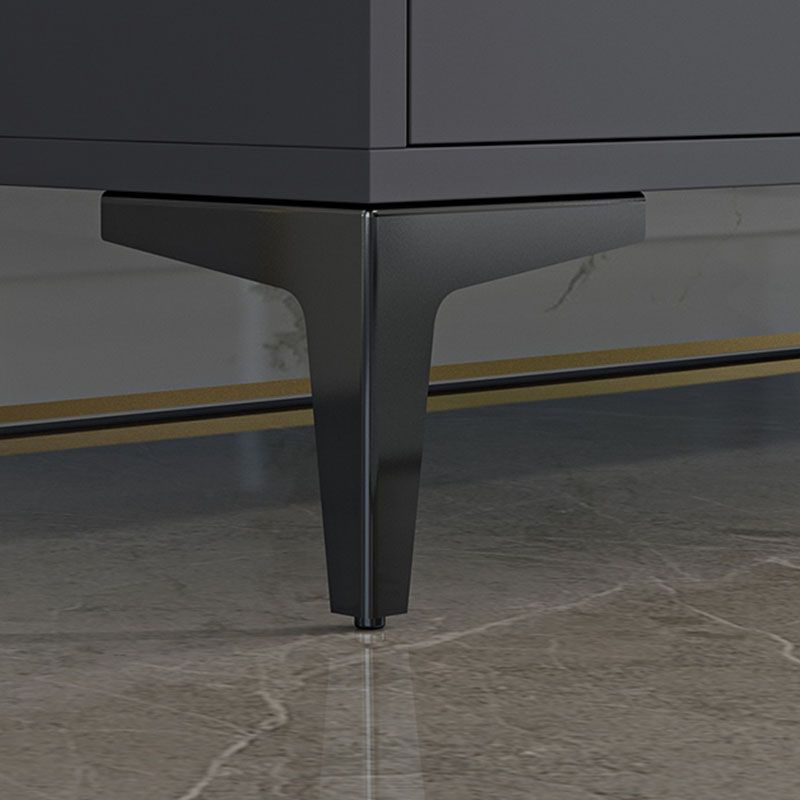 Console TV moderna lucida, supporto TV in legno bianco/nero con 2 ripiani