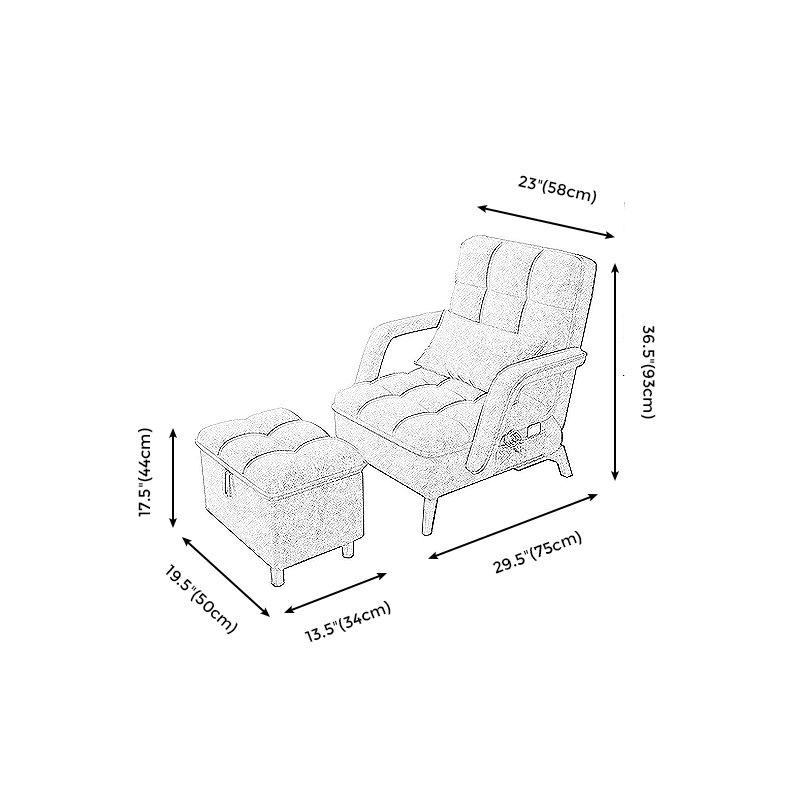 Chaise convertible 22 "L x 29,5" W x 36,6 "H Chaise pour le salon