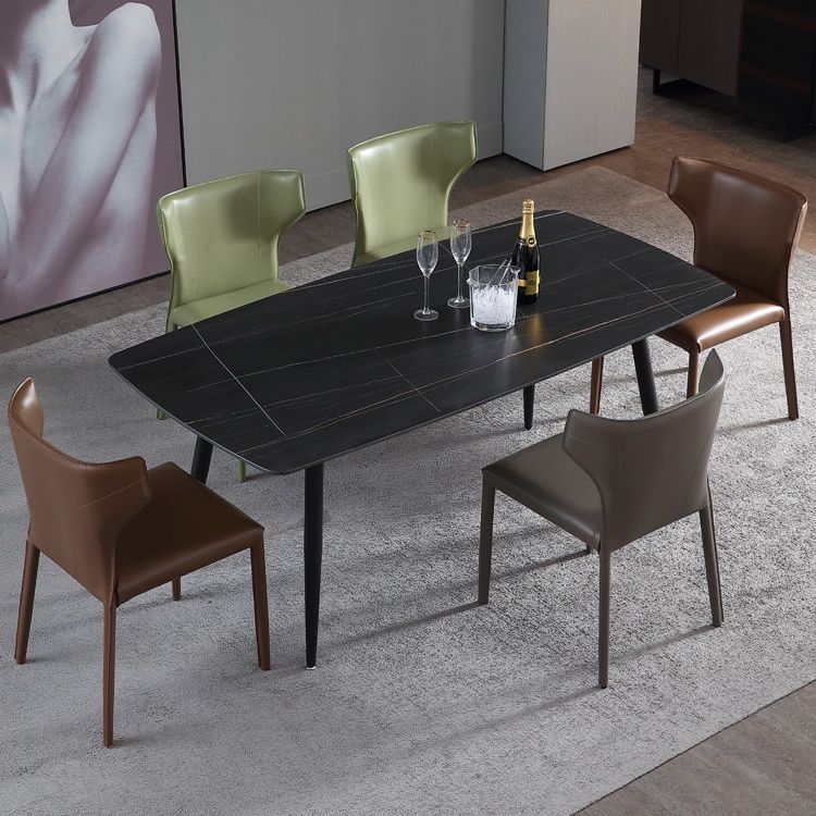 Faux Leather Contemporary Dining Room Chair Metallic Finish Wingback Side Chair Clearhalo ' kitchen&dining_furn' 'Dining Chairs' 'Dining Tables & Seating' 'dining_chair' 'furn' 'furn_dining_chair' 'Furniture' 'furniture_dining_chair' 'Kitchen & Dining Furniture' 'kitchen' 1200x1200_07fe6dbc-9d03-4d06-a6be-2d5cf28bbdd4