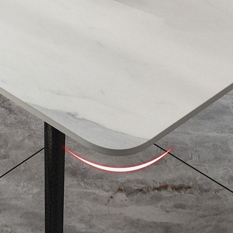 Industrial Iron Legs Dining Table Rectangle Stone Dining Table for Kitchen Clearhalo 'Dining Tables & Seating' 'Dining Tables' 'dining_table' 'furn' 'furn_dining_table' 'Furniture' 'Kitchen & Dining Furniture' 1200x1200_07fecef7-6633-4e5d-9530-d554d6120f78