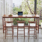 Modern Style Rectangle Bar Table Solid Wood Fixed Bistro Bar Desk for Living Room