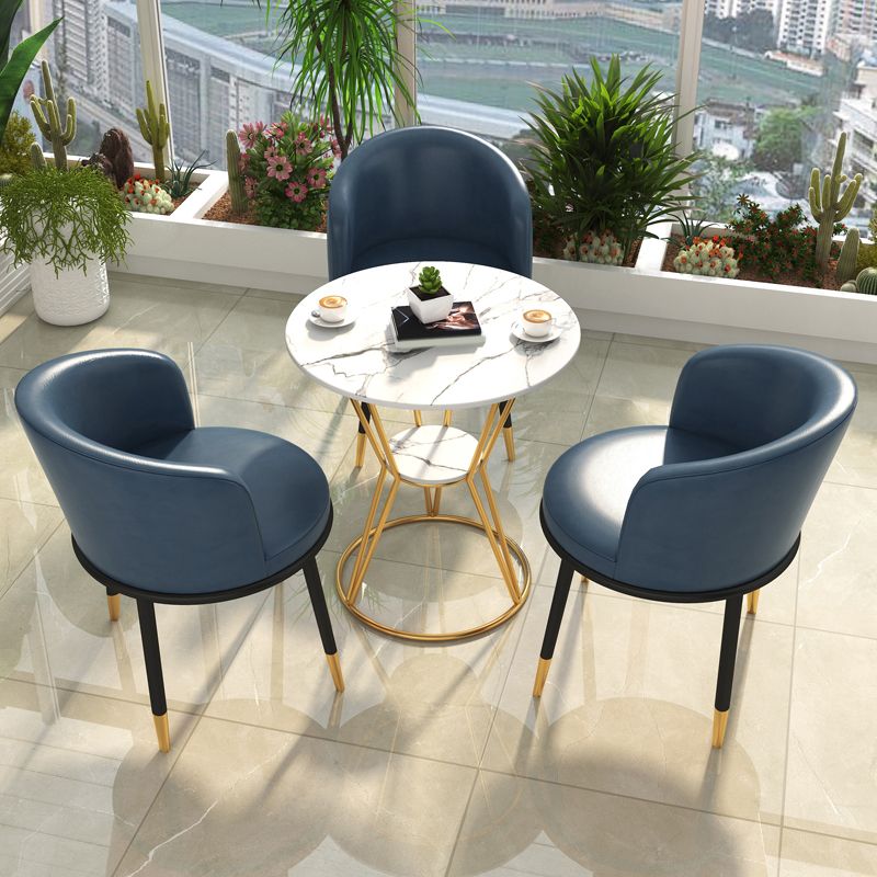 Juego de mesa de comedor de piedra blanca 1/2/4 piezas de comedor moderno