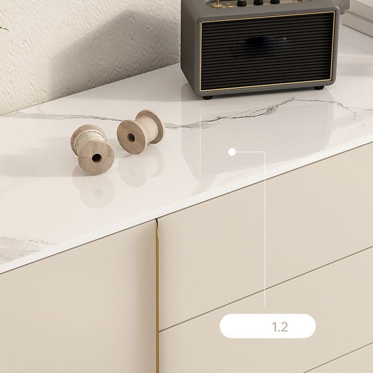 Glam Style Sideboard Stone Side Board with Cabinets and Drawers Clearhalo 'buffet_sideboard' 'Buffets & Sideboards' 'furn' 'furn_buffet_sideboard' 'Furniture' 'Kitchen & Dining Furniture' 1200x1200_0800818d-6629-4fe4-af91-5490ee4f5a9a