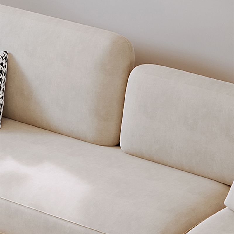 Sofá de brazo superior de almohada de terciopelo con almohada hacia atrás para sala de estar 36.22 "H