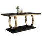 Traditional Luxury Marble Dining Table Rectangle Table with Metal Pedestal Clearhalo ' dining_table' 'Dining Tables & Seating' 'Dining Tables' 'furn' 'furn_dining_table' 'Furniture' 'furniture_dining_table' 'Kitchen & Dining Furniture' 'kitchen&dining_furn' 'kitchen' 'kitchen_dining_table' 1200x1200_0801692b-1379-4151-944c-9adeca47d10d