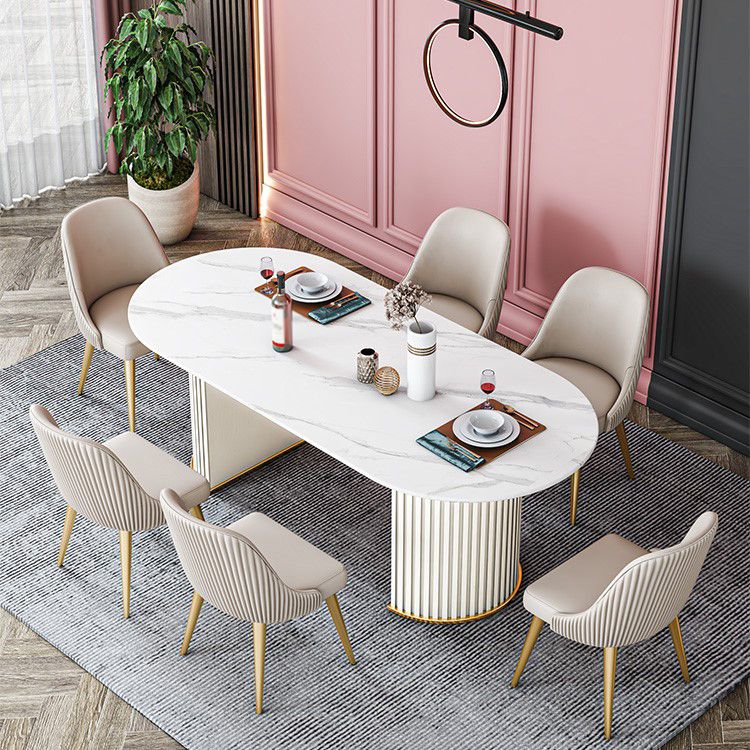 Oval Stone Dining Room Collection Traditional Luxury Home Furniture for Indoor Clearhalo ' dining_table' 'Dining Tables & Seating' 'Dining Tables' 'furn' 'furn_dining_table' 'Furniture' 'furniture_dining_table' 'Kitchen & Dining Furniture' 'kitchen&dining_furn' 'kitchen' 'kitchen_dining_table' 1200x1200_080172a4-3da7-4197-bb2f-6b74723bafea