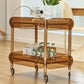 Wooden Side Table Tray Top Side End Table with Wheels in Brone Clearhalo 'Coffee & Accent Tables' 'End & Side Tables' 'end_side_tables' 'furn' 'furn_end_side_tables' 'Furniture' 'Living Room Furniture' 1200x1200_0802618f-9ef7-4dfa-adf3-30c431a71f02