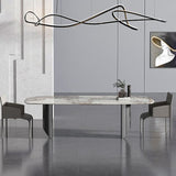 Metal Contemporary Rectangular Table Sintered Stone Indoor Table for Dining Room Clearhalo ' dining_table' 'Dining Tables & Seating' 'Dining Tables' 'furn' 'furn_dining_table' 'Furniture' 'furniture_dining_table' 'Kitchen & Dining Furniture' 'kitchen&dining_furn' 'kitchen' 'kitchen_dining_table' 1200x1200_0802d706-efc6-4168-a5ce-198d8a7f3794