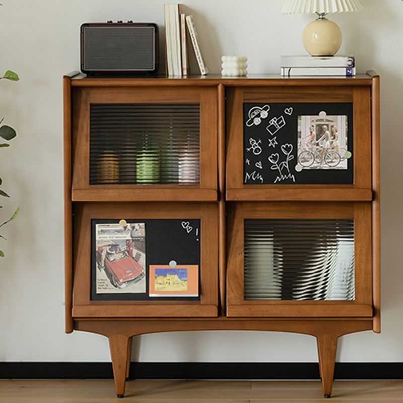 Mid-Century Design Natural Cabinet with 4 Doors in Pine Wood Clearhalo 'Cabinets & Chests' 'cabinets_chests' 'furn' 'furn_cabinets_chests' 'Furniture' 'Living Room Furniture' 1200x1200_080327c9-8c88-49b6-b58f-53f38517ac3f