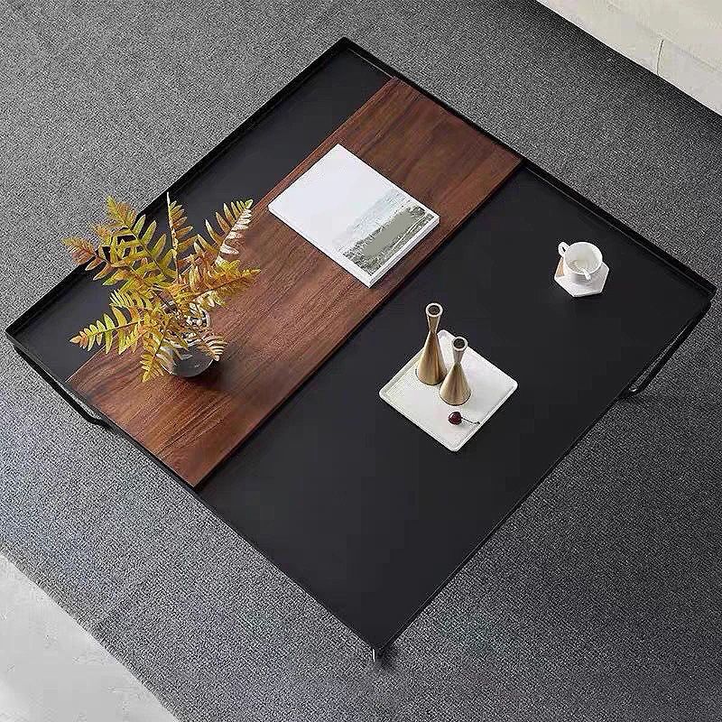 Modern Style Cross Table Base Wrought Iron Black Square & Rectangular Coffee Table Clearhalo 'Coffee & Accent Tables' 'Coffee Tables' 'coffee_tables' 'furn' 'furn_coffee_tables' 'Furniture' 'furniture_coffee_tables' 'Living Room Furniture' 1200x1200_08036cc2-9a13-4980-a5da-bacbf9354b94