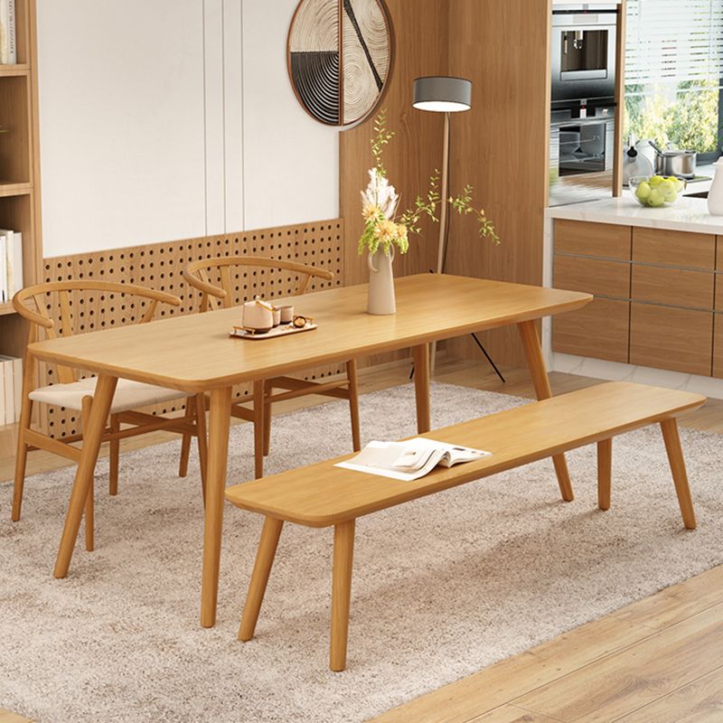 Natural Solid Wood Dining Table Rectangle Dining Table for Dining Room