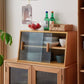 Scheda laterale contemporanea Sideboard in legno massiccio con porta di vetro per sala da pranzo