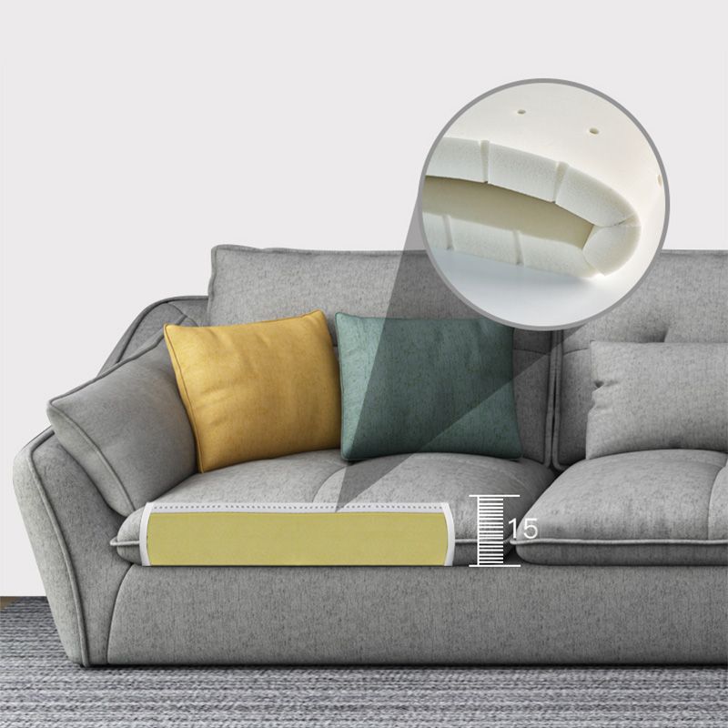 Contemporary Faux Leather Sectional L-Shape Stain-Resistant Dark Gray Sofa