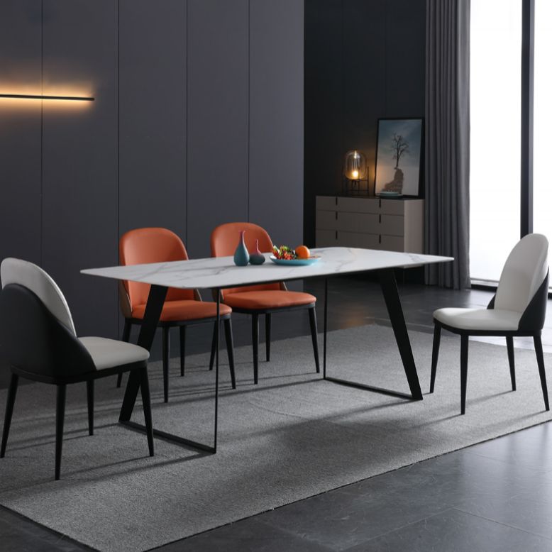 Set da tavolo moderno rettangolare in pietra sinterizzata Set da pranzo da 1/2/5/7 pezzi