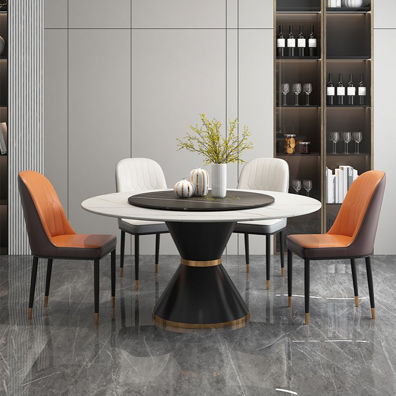 Traditional Luxury Dining Room Table Rectangle Sintered Stone Table with Pedestal Base Clearhalo ' dining_table' 'Dining Tables & Seating' 'Dining Tables' 'furn' 'furn_dining_table' 'Furniture' 'furniture_dining_table' 'Kitchen & Dining Furniture' 'kitchen&dining_furn' 'kitchen' 'kitchen_dining_table' 1200x1200_080cd61f-14c8-493d-8875-52017101c8f0