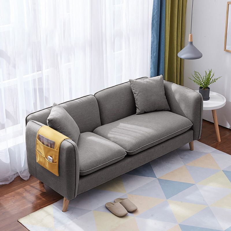 Linen Modern Sofa Square Arm 30"W Cushions Sofa for Living Room Clearhalo 'furn' 'furn_sofas' 'Furniture' 'furniture_sofas' 'kitchen' 'kitchen_sofas' 'Living Room Furniture' 'Sofa' 'sofas' 1200x1200_080d6878-4ed6-439b-a1da-8ac11fb7006c