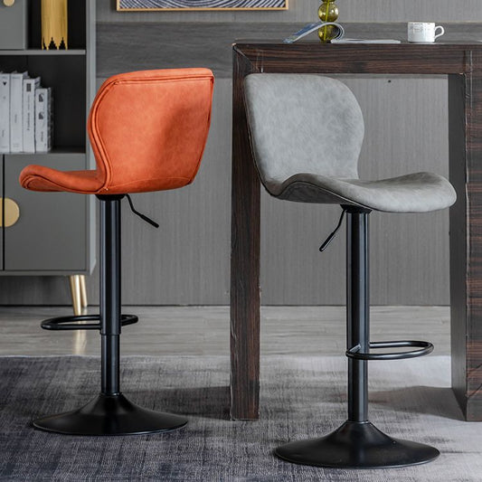 Contemporary Leather Adjustable Height Barstool Indoor Bar Stool with Low Back Clearhalo 'Bar Furniture' 'Bar Stools' 'bar_stools' 'furn' 'furn_bar_stools' 'furniture_bar_stools' 'Kitchen & Dining Furniture' 'kitchen&dining_furn' 'kitchen' 'kitchen_furn' Furniture' 1200x1200_080f54b6-6e6c-46c5-89e7-b141e2974092