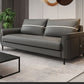 Modern Faux Leather Sofa Single Cushion Loose Back Sofa in Grey