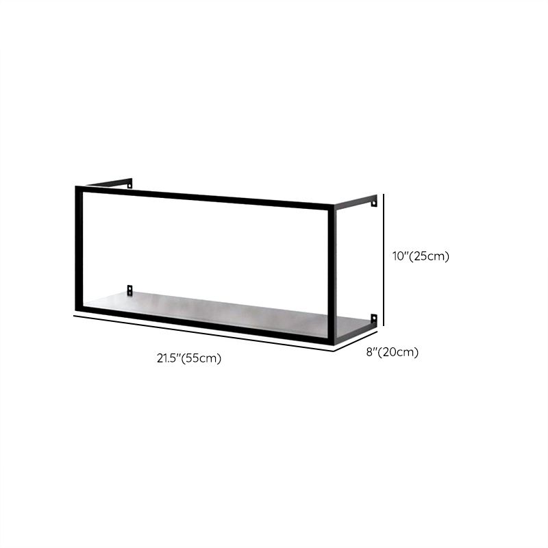 Closed Back Wall Mounted Book Shelf Metal Shelves Included Bookcase in Black Clearhalo 'Bookcases' 'furn' 'furn_bookcases' 'Furniture' 'Office Furniture' 1200x1200_080fc840-107f-40b0-8963-988e43972794