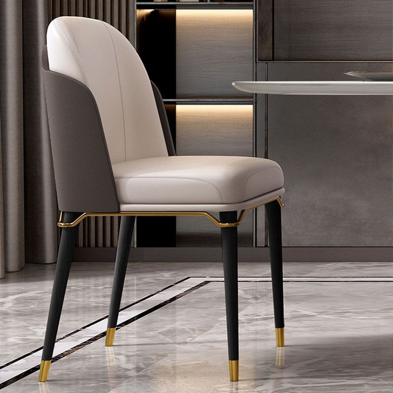Scandinavian Style Leather Dining Chair for Home Armless Solid Back Chair Clearhalo 'Dining Chairs' 'Dining Tables & Seating' 'dining_chair' 'furn' 'furn_dining_chair' 'Furniture' 'Kitchen & Dining Furniture' 1200x1200_0810622a-ad5c-47c6-8b3f-875b1ee3c84b