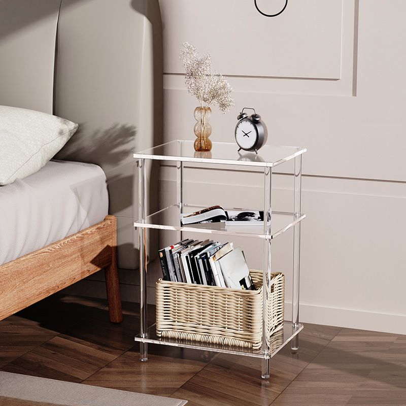 Clear Acrylic Sofa Side Accent Table Contemporary 15.7" W End Table Set with Storage Clearhalo 'Coffee & Accent Tables' 'End & Side Tables' 'end_side_tables' 'furn' 'furn_end_side_tables' 'Furniture' 'Living Room Furniture' 1200x1200_0812e240-edb0-4a78-9910-9737562002d6