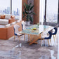Glam Dining Stone Table Dining Rectangle Table with Metal Legs for Home Use Clearhalo 'Dining Tables & Seating' 'Dining Tables' 'dining_table' 'furn' 'furn_dining_table' 'Furniture' 'Kitchen & Dining Furniture' 1200x1200_0814134d-401f-4316-8c63-05e266c6ea3a