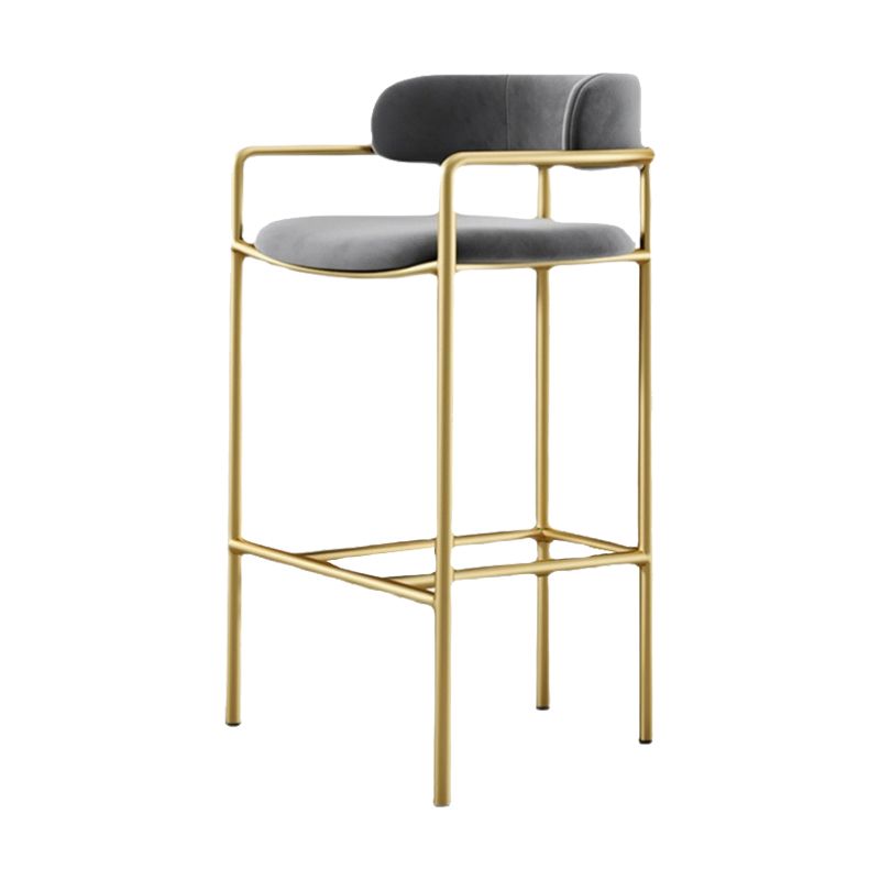 Industrial Upholstered Counter Stool Arm Low Back Bar Chair with Metal Legs Clearhalo 'Bar Furniture' 'Bar Stools' 'bar_stools' 'furn' 'furn_bar_stools' 'Furniture' 'Kitchen & Dining Furniture' 1200x1200_081440ce-c41c-429c-a12c-b69b94a30ce3