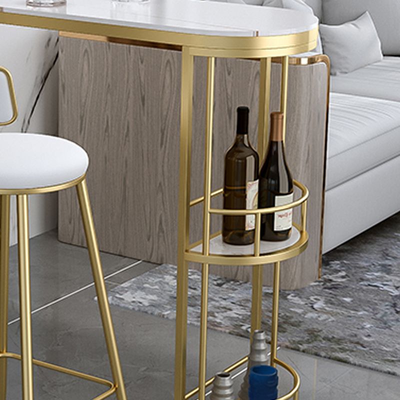 White Marble Table with Specialty Table Top Double Pedestal Table - 41.34" H Clearhalo 'Bar Furniture' 'Bar Tables' 'bar_tables' 'furn' 'furn_bar_tables' 'Furniture' 'furniture_bar_tables' 'Kitchen & Dining Furniture' 1200x1200_0814ee2b-6fe1-4a22-92e0-ac46b731eda9