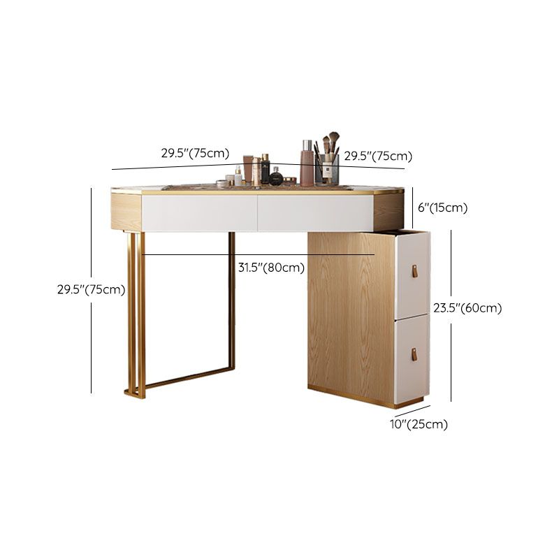 Tocador de maquillaje de madera escandinavo de madera tocador de tocador