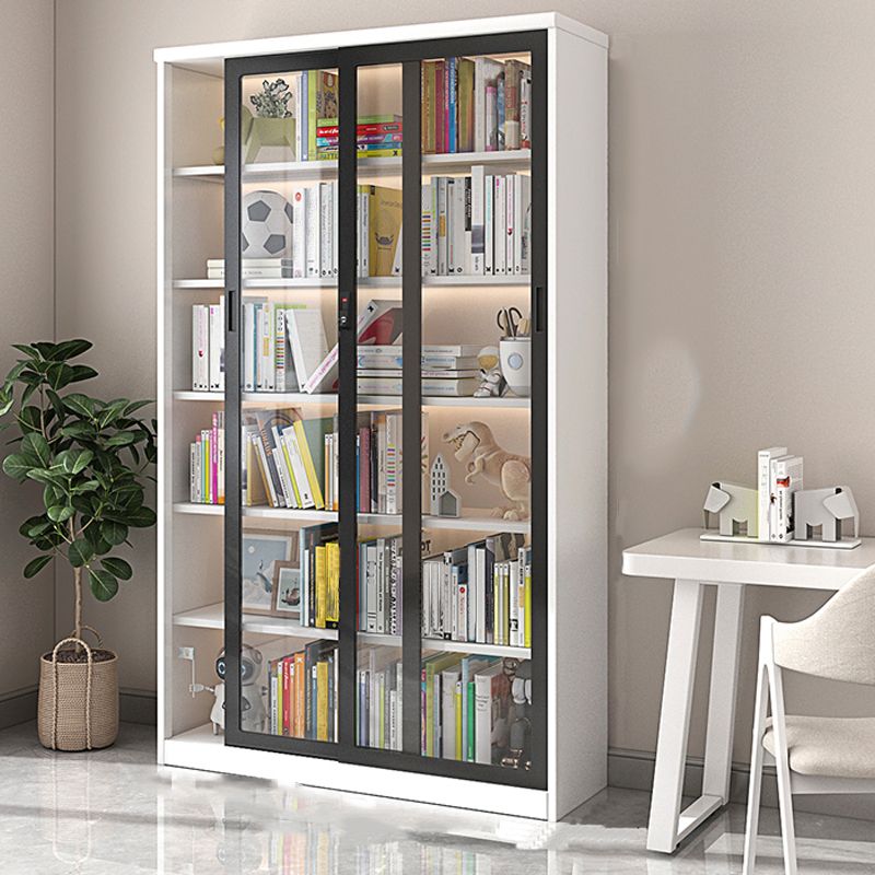 Modern Metal Storage Cabinet Glass Doors Display Cabinet with Lighting Clearhalo 'Display & China Cabinets' 'display_china_cabinets' 'furn' 'furn_display_china_cabinets' 'Furniture' 'Kitchen & Dining Furniture' 1200x1200_08165558-a30d-4a97-b71b-f6ce6b380260