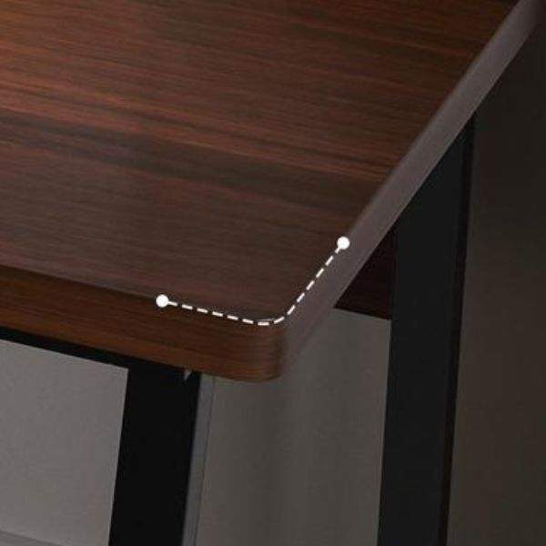 Antieke afwerking Office Desk rechthoekige computerbureau met metalen benen