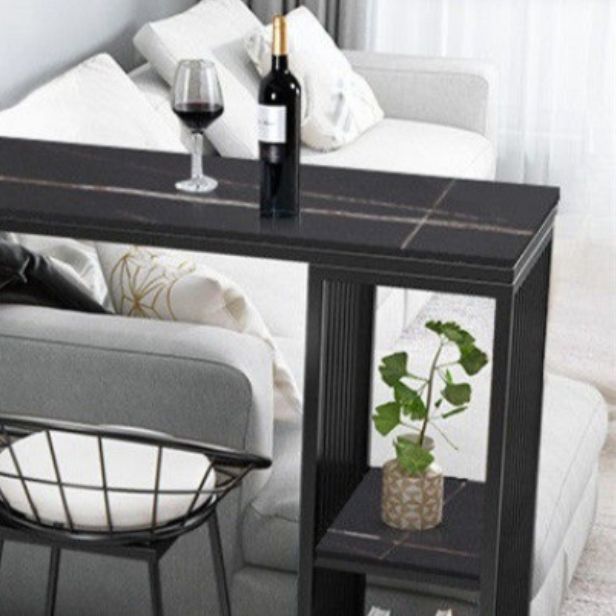 Tavolo da pranzo in pietra nera tavolo da pranzo moderno rettangolo bar con spazio