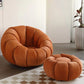 Sewn Pillow Back Papasan Chair Upholstered Sloped Arms with Swivel