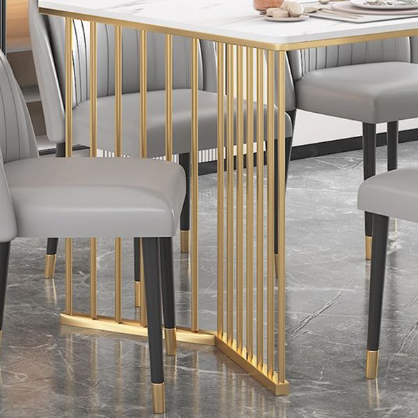 Glam Iron Dining Table Set 1/2/5/7 Pieces Dinette Set with Rectangle Sintered Stone Top Clearhalo 'Dining Room Sets' 'Dining Tables & Seating' 'dining_room_set' 'furn' 'furn_dining_room_set' 'Furniture' 'Kitchen & Dining Furniture' 1200x1200_081ac2d1-dd15-430b-a881-b4a496327162