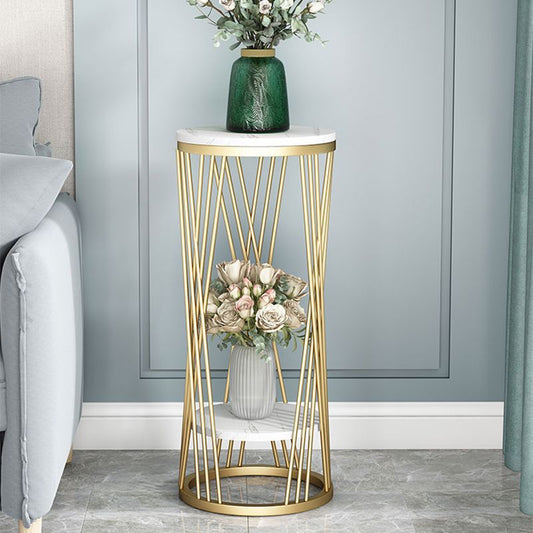 Mid-Century Contemporary Solid Marble Round/Square Frame Living Room Side End Table Clearhalo 'Coffee & Accent Tables' 'End & Side Tables' 'end_side_tables' 'furn' 'furn_end_side_tables' 'Furniture' 'Living Room Furniture' 1200x1200_081b3b41-1e3e-40f6-808a-371daf67ac10