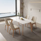 Contemporary Style 1/4/5 Pieces Dining Chairs Set Rectangle Stone Furniture in White
