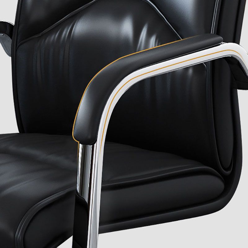 Modern Leather Management Conference Chair No Wheels Conference Chair Clearhalo 'furn' 'furn_office_chair' 'Furniture' 'Office Chairs' 'Office Furniture' 'office_chair' 1200x1200_08211420-f7f2-437d-bcbc-221411856532