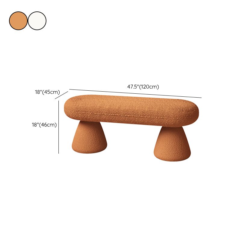 Oval Upholstered Entryway Bench Modern Seating Bench with Wooden Base Clearhalo 'Benches' 'Chairs & Seating' 'furn' 'furn_benches' 'Furniture' 'Living Room Furniture' 1200x1200_08215b33-913e-4ed9-bc1e-71d98b32a675