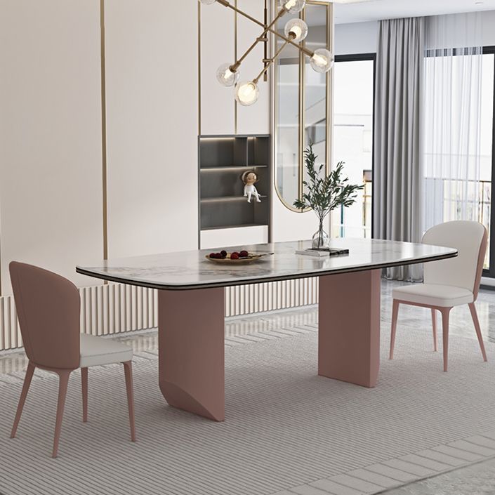 Juego de comedor de piedra sinterizada estilo diseñador, juego de mesa de comedor rectangular de 1/3/4/5/7 piezas