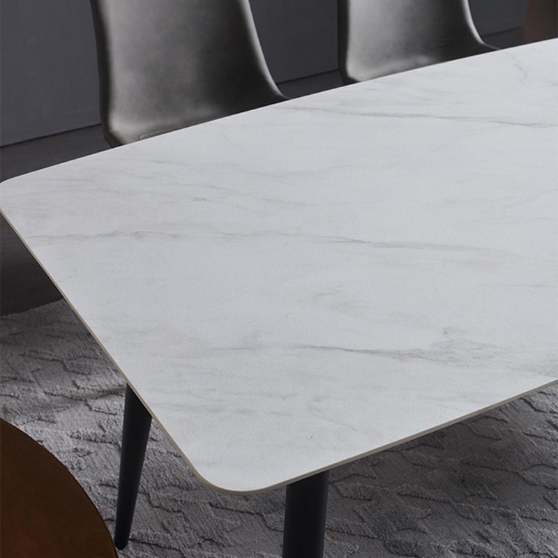 Rechthoek moderne stenen tafel standaard hoogte eettafel met 4 poten