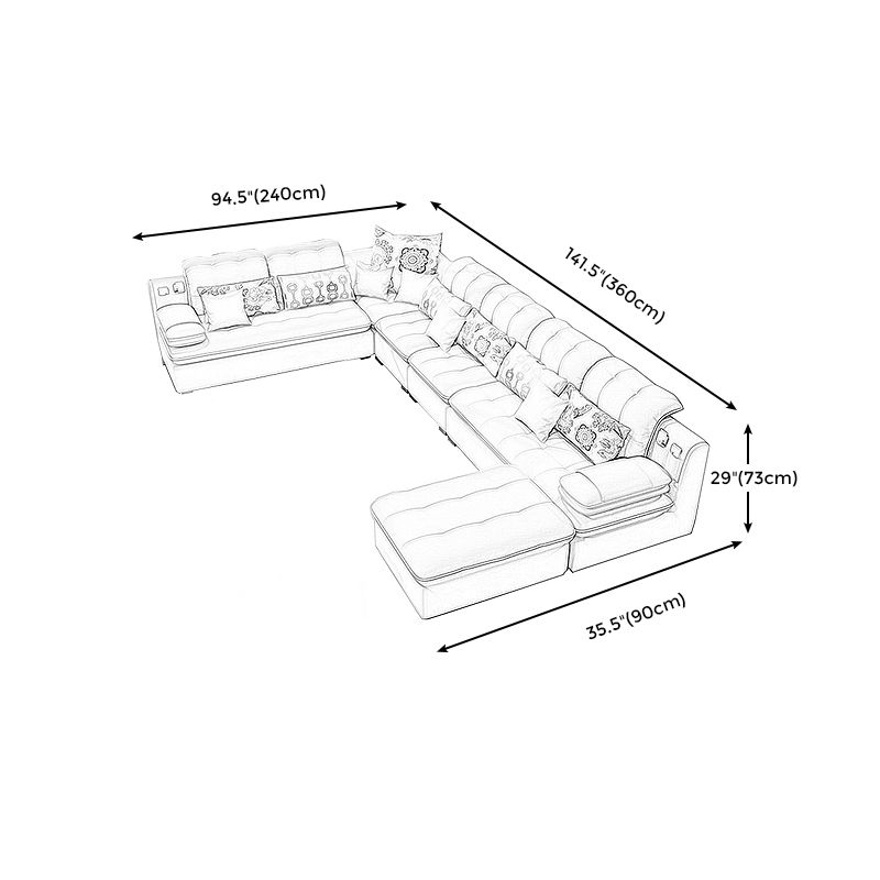 Cushion Back Pillow Top Arm Tufted Sectional Sofa Set for Living Room Clearhalo 'Furniture' 'furniture_sectionals' 'kitchen' 'kitchen_sectionals' 'Living Room Furniture' 'Sectionals' 1200x1200_08250853-580b-4afa-b114-f24ee8350326