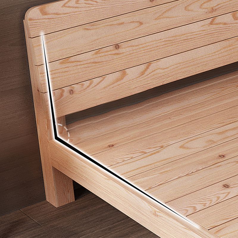 Scandinavisch rechthoekig bed hoofdeinde houten bed met aangepaste benen