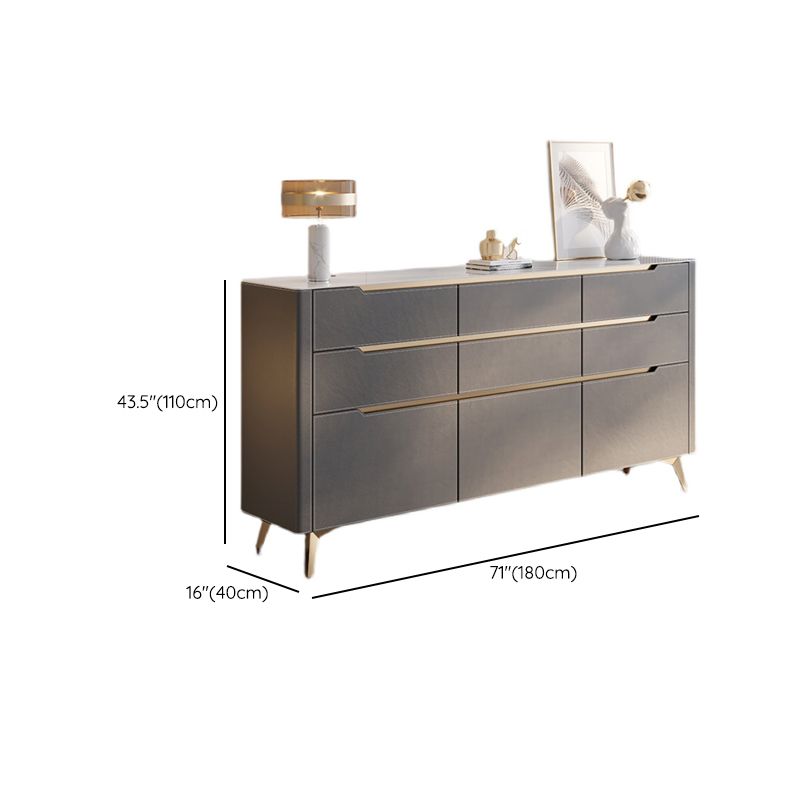 Contemporary Sideboard Cabinet Stone Sideboard Table with Drawers for Kitchen Clearhalo 'buffet_sideboard' 'Buffets & Sideboards' 'furn' 'furn_buffet_sideboard' 'Furniture' 'Kitchen & Dining Furniture' 1200x1200_082916f1-40c2-49c1-b2cf-af2332e0e325